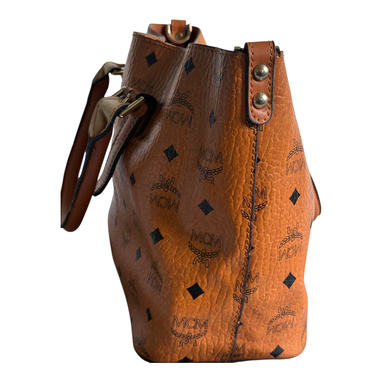 “Preloved brown tote bag, stylish & spacious.”