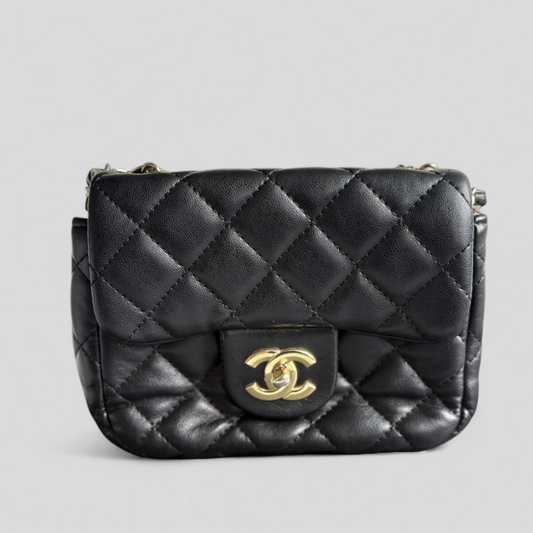 Preloved Black Quilted Flap Bag – Classic & Stylish