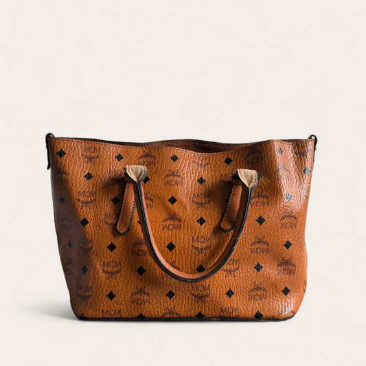 “Preloved brown tote bag, stylish & spacious.”